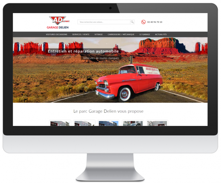 capture d'écran du site du garage Delien