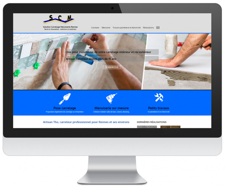 Capture d'écran du site vitrine de SCM