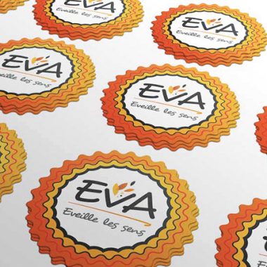 Création de stickette pour la marque Eva